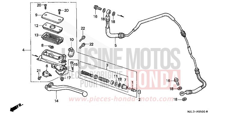 CLUTCH MASTER CYLINDER for CB1000F "Big One" CANDY REVIVE RED (R210) from 1996